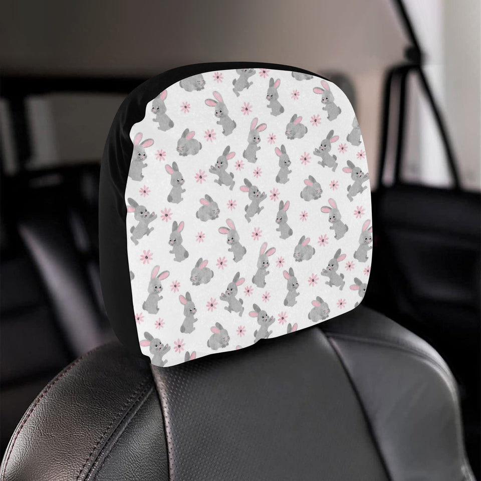 Watercolor cute rabbit pattern Car Headrest Cover