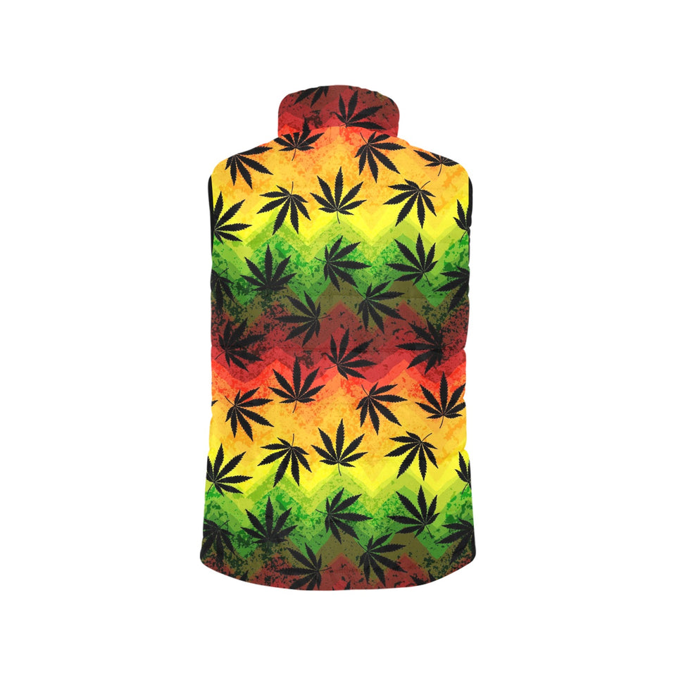 Canabis Marijuana Weed Pattern Print Design 03 Men's Padded Vest