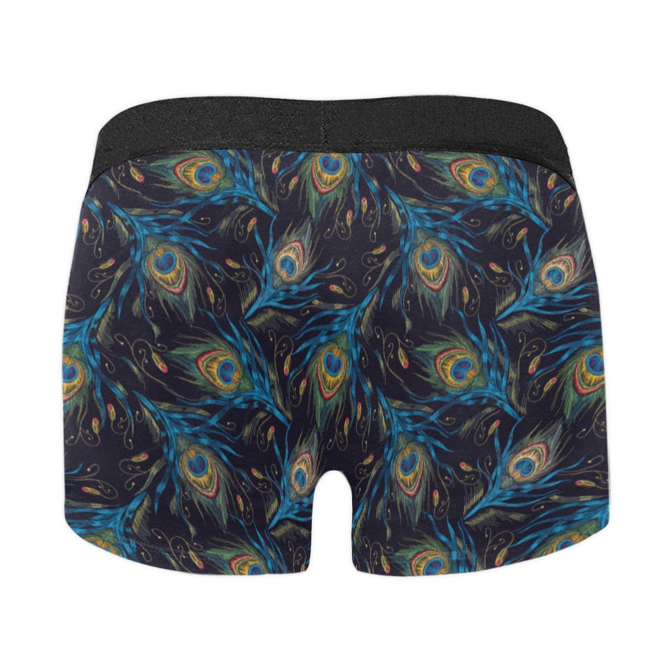 Beautiful peacock feather pattern Men's All Over Print Boxer Briefs Men's Underwear