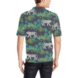 white bengal tigers tropical plant Men's All Over Print Polo Shirt