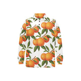 Oranges pattern background Men's Long Sleeve Polo Shirt