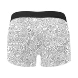 Cartoon hand drawn ice cream black white Men's All Over Print Boxer Briefs Men's Underwear
