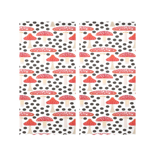Red mushroom dot pattern Gauze Curtain
