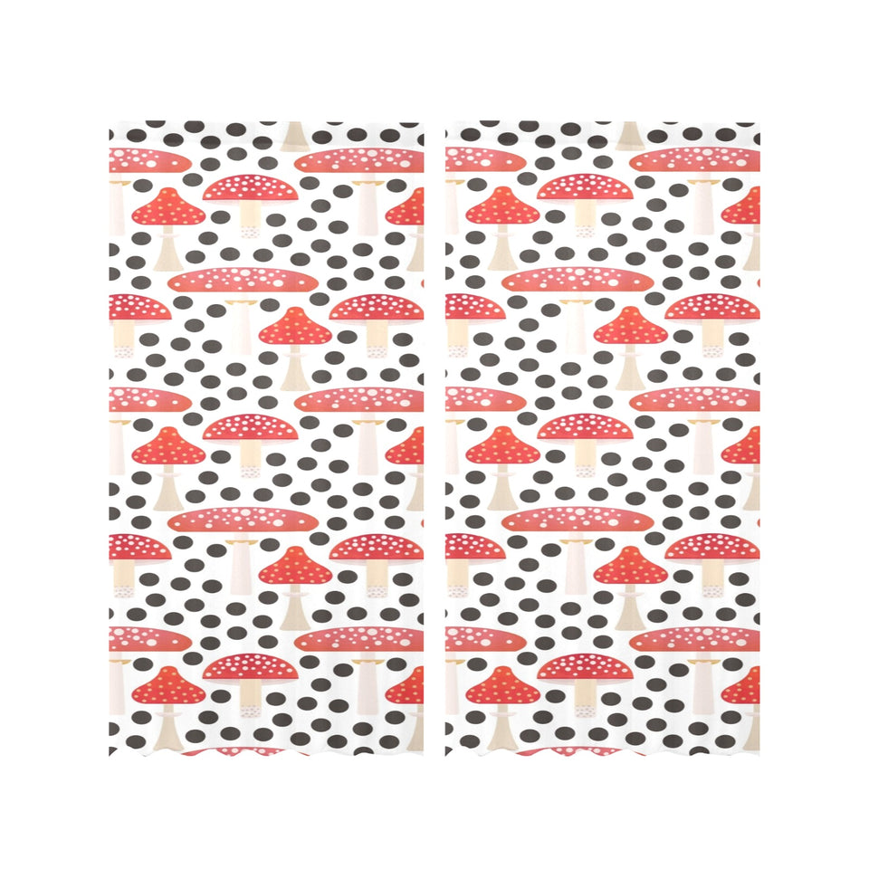 Red mushroom dot pattern Gauze Curtain