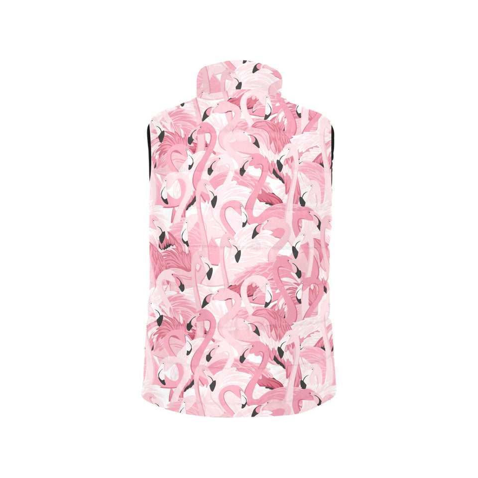 Pink flamingos pattern background Women's Padded Vest