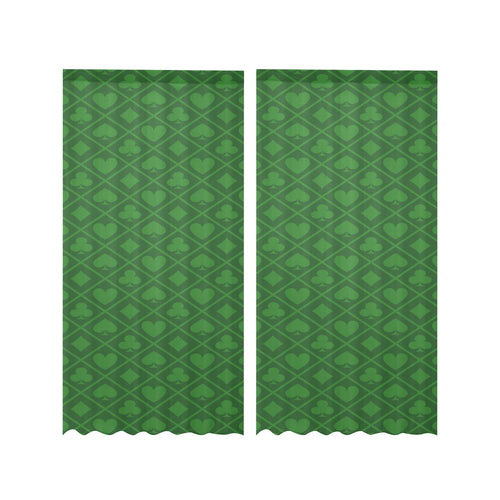 Casino Cards Suits Pattern Print Design 04 Gauze Curtain