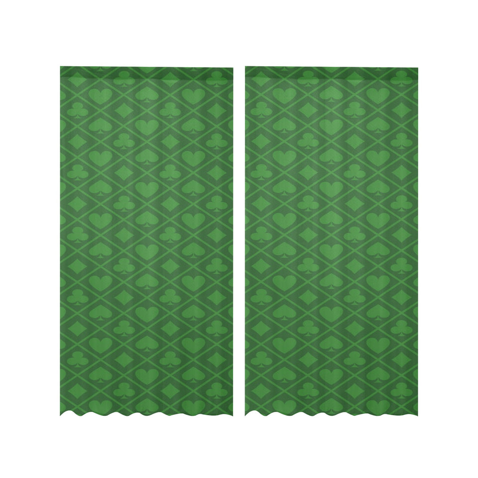 Casino Cards Suits Pattern Print Design 04 Gauze Curtain