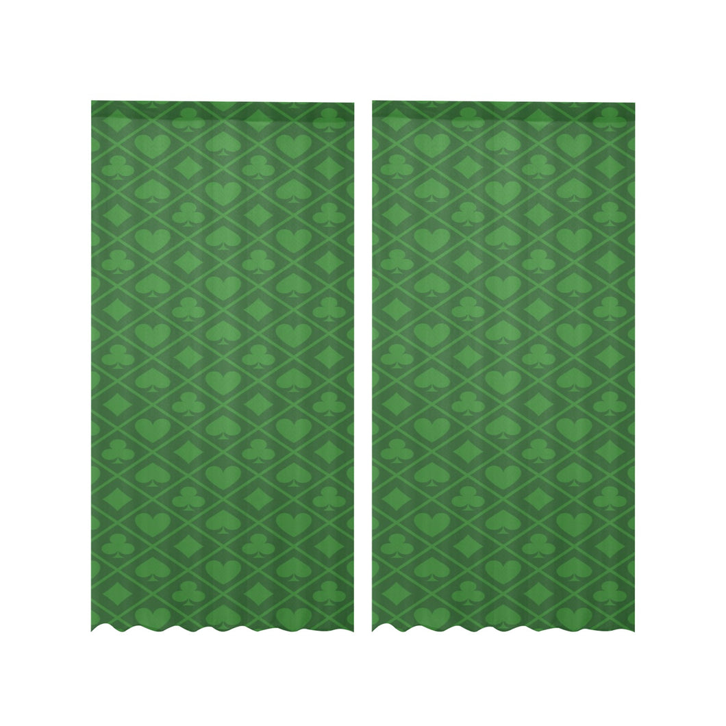 Casino Cards Suits Pattern Print Design 04 Gauze Curtain