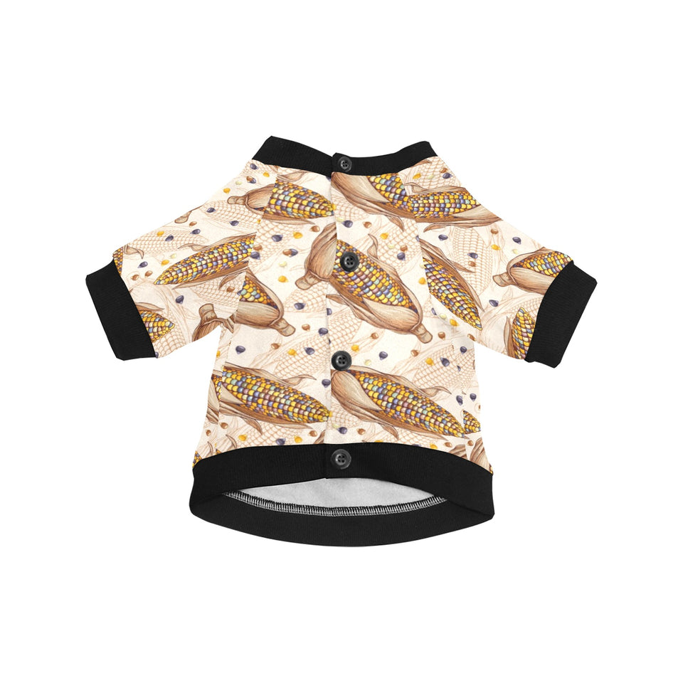 Corn Pattern Print Design 03 All Over Print Pet Dog Round Neck Fuzzy Shirt