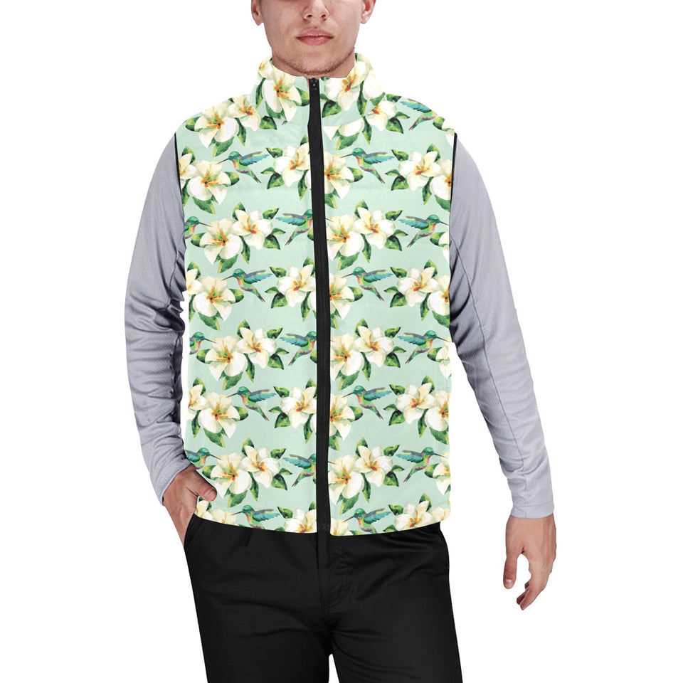 Hummingbird Pattern Print Design 01 Men's Padded Vest