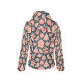 Christmas gingerbread cookie pattern Women's Padded Hooded Jacket