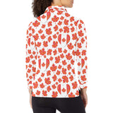Canada Pattern Print Design 02 Women's Long Sleeve Polo Shirt