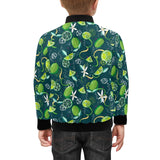 Lime ice flower pattern Kids' Boys' Girls' Bomber Jacket