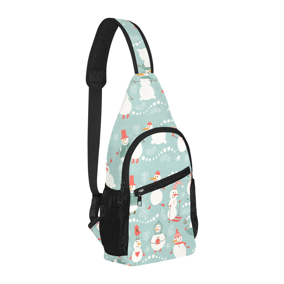 Cute snowman pattern All Over Print Chest Bag