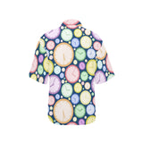 Colorful clock background Women's All Over Print Hawaiian Shirt