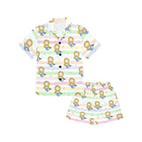 Cute hand drawn mermaid Kids' Boys' Girls' V-Neck Short Pajama Set