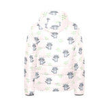 cute raccoons leaves pattern Kids' Boys' Girls' Padded Hooded Jacket