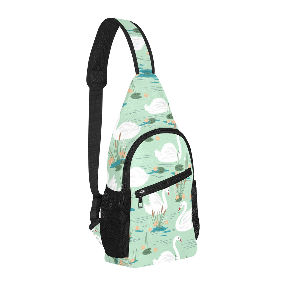 White swan lake pattern All Over Print Chest Bag