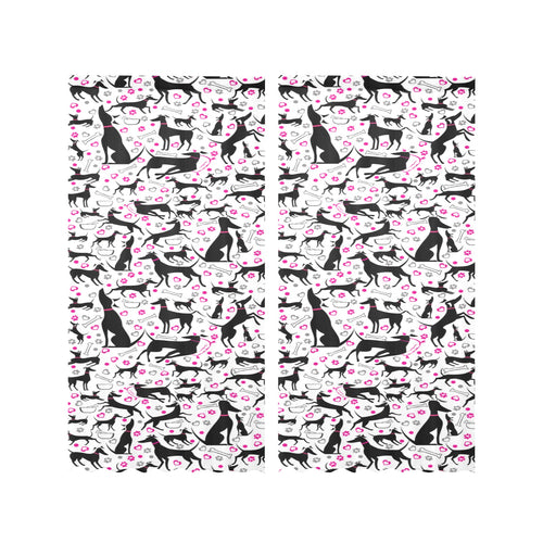 Greyhound Pattern Print Design 02 Gauze Curtain