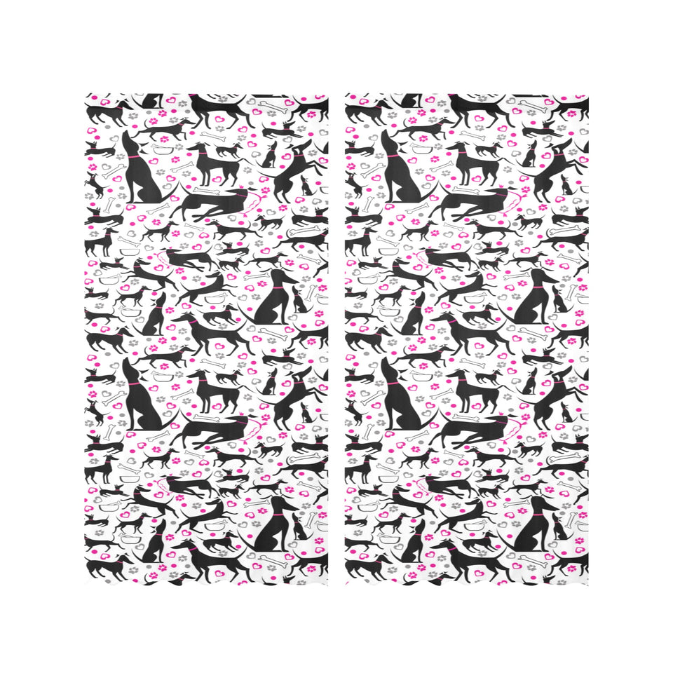Greyhound Pattern Print Design 02 Gauze Curtain