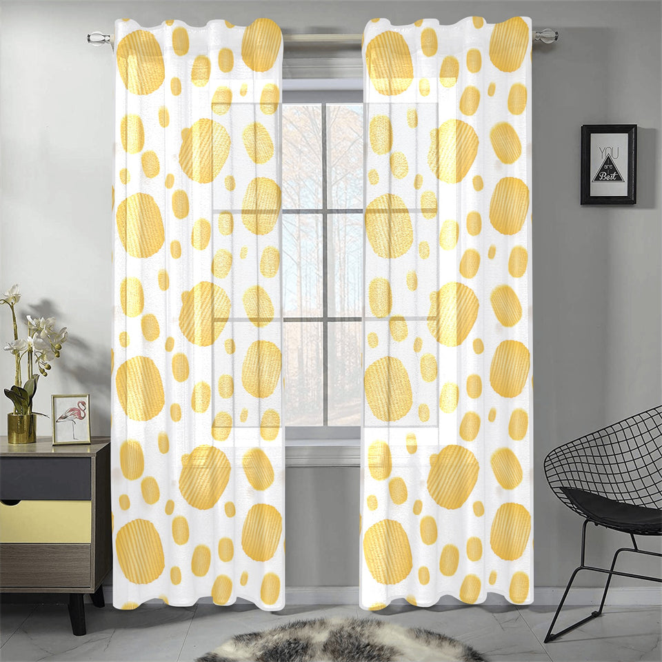 Potato Chips Pattern Print Design 03 Gauze Curtain