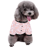 coral white heart pattern All Over Print Pet Dog Round Neck Fuzzy Shirt