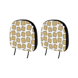 Bread Toast Pattern Print Design 03 Car Headrest Cover