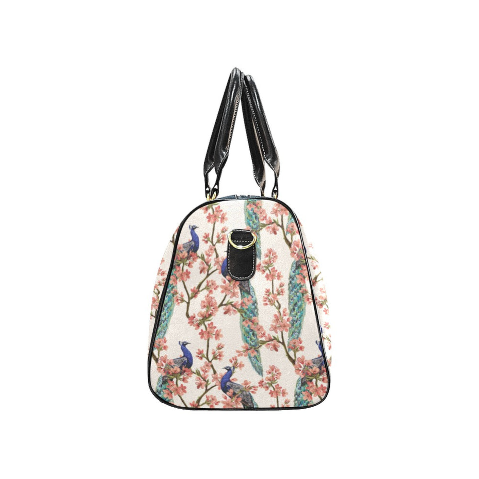 Peacock tropical flower pattern Travel Bag