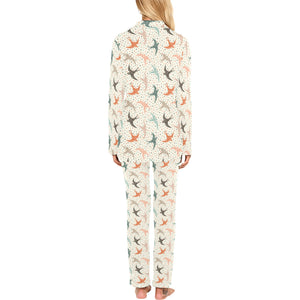 Swallow Pattern Print Design 02 Women's Long Pajama Set