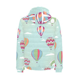 Hot Air Balloon design Pattern Men's Padded Hooded Jacket