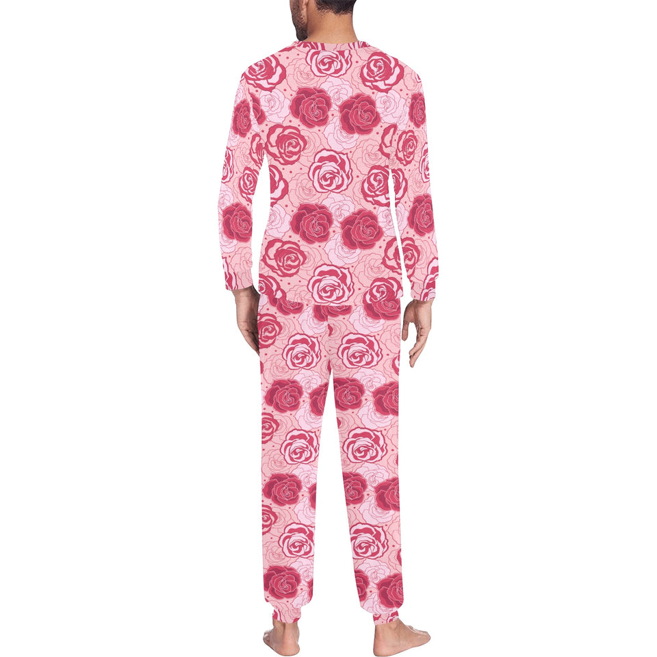 Rose Pattern Print Design 02 Men's All Over Print Pajama