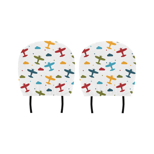 Airplane star cloud colorful Car Headrest Cover