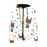 Cute Chihuahua dog pattern Men's Padded Hooded Jacket
