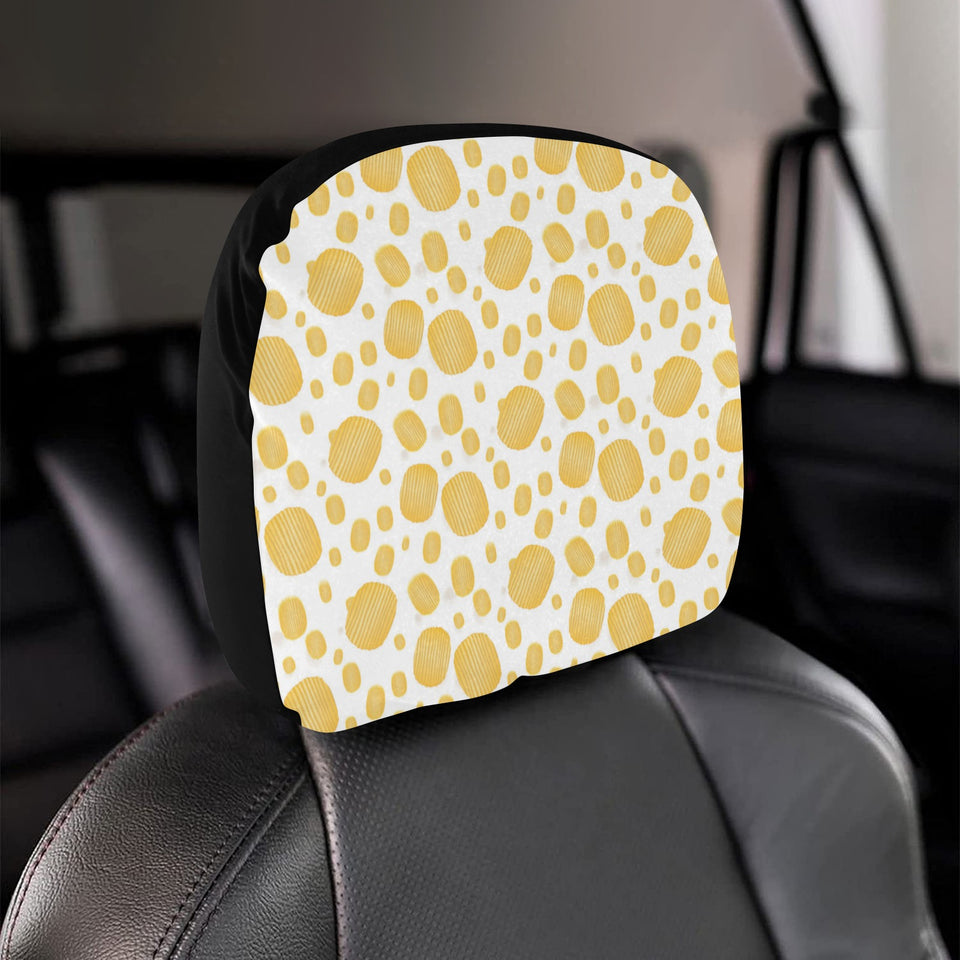 Potato Chips Pattern Print Design 03 Car Headrest Cover