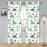 Chameleon lizard succulent plant pattern Gauze Curtain