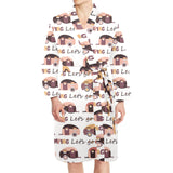 Camper Van Pattern Print Design 01 Men's Long Sleeve Belted Night Robe