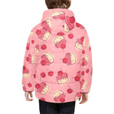 Cake cherry pattern Kids' Boys' Girls' Padded Hooded Jacket