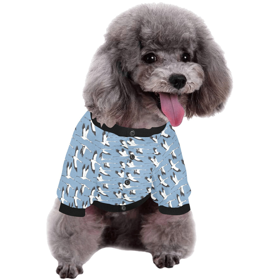Seagull Pattern Print Design 04 All Over Print Pet Dog Round Neck Fuzzy Shirt