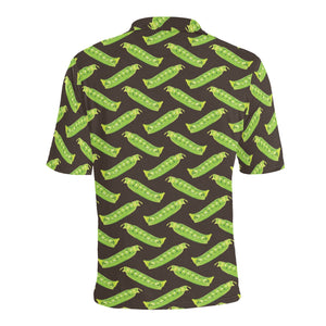 Green Peas Pattern Print Design 05 Men's All Over Print Polo Shirt