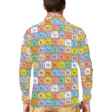 Chemistry Periodic Table Pattern Print Design 01 Men's Long Sleeve Polo Shirt