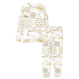 Beautiful gold japanese pattern Women's All Over Print Pajama Set