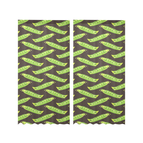 Green Peas Pattern Print Design 05 Gauze Curtain