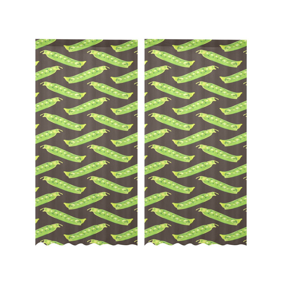 Green Peas Pattern Print Design 05 Gauze Curtain