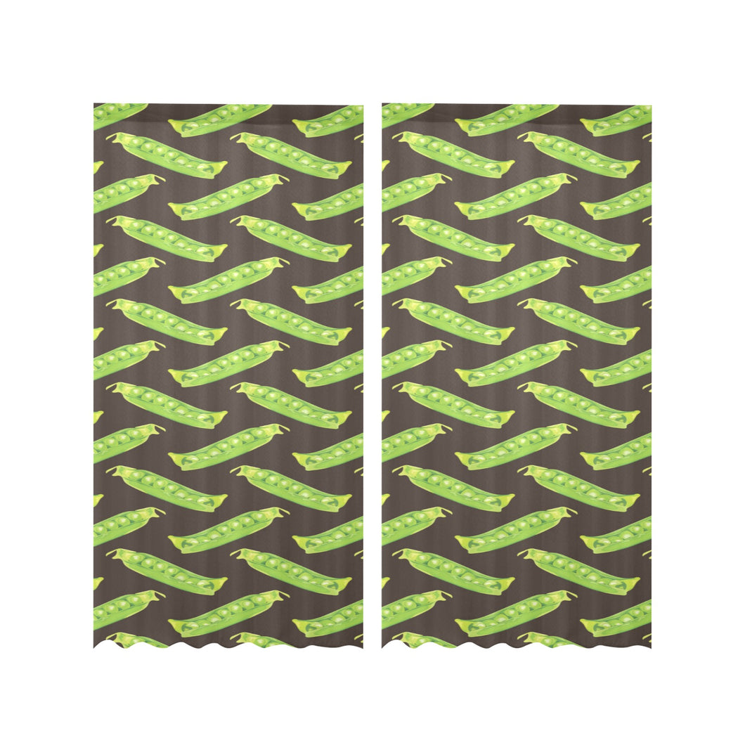 Green Peas Pattern Print Design 05 Gauze Curtain