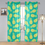 Pineapples pattern green background Gauze Curtain