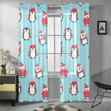 Cute penguin christmas design pattern Gauze Curtain