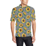 sunflowers ribbon background Men's All Over Print Polo Shirt