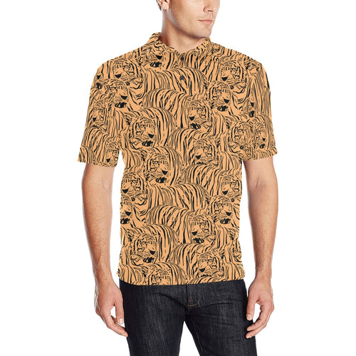 Bengal tigers pattern Men's All Over Print Polo Shirt