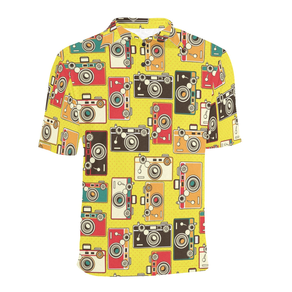 Camera Pattern Print Design 02 Men's All Over Print Polo Shirt