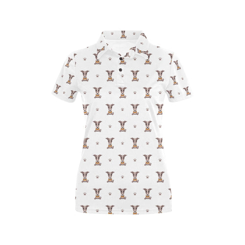 Greyhound Pattern Print Design 05 Women's All Over Print Polo Shirt